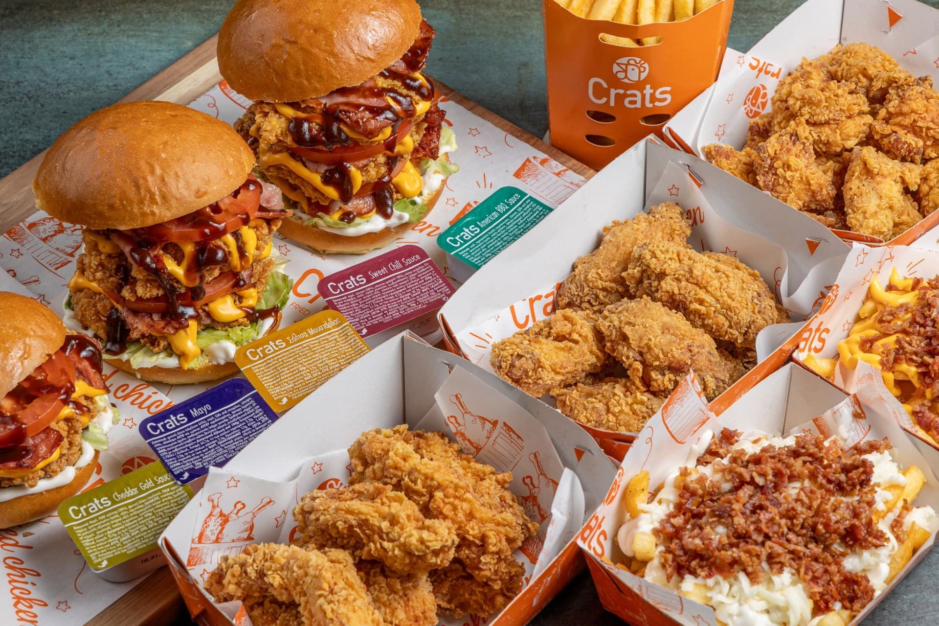 Crats burgers, crispy fried chicken and fries